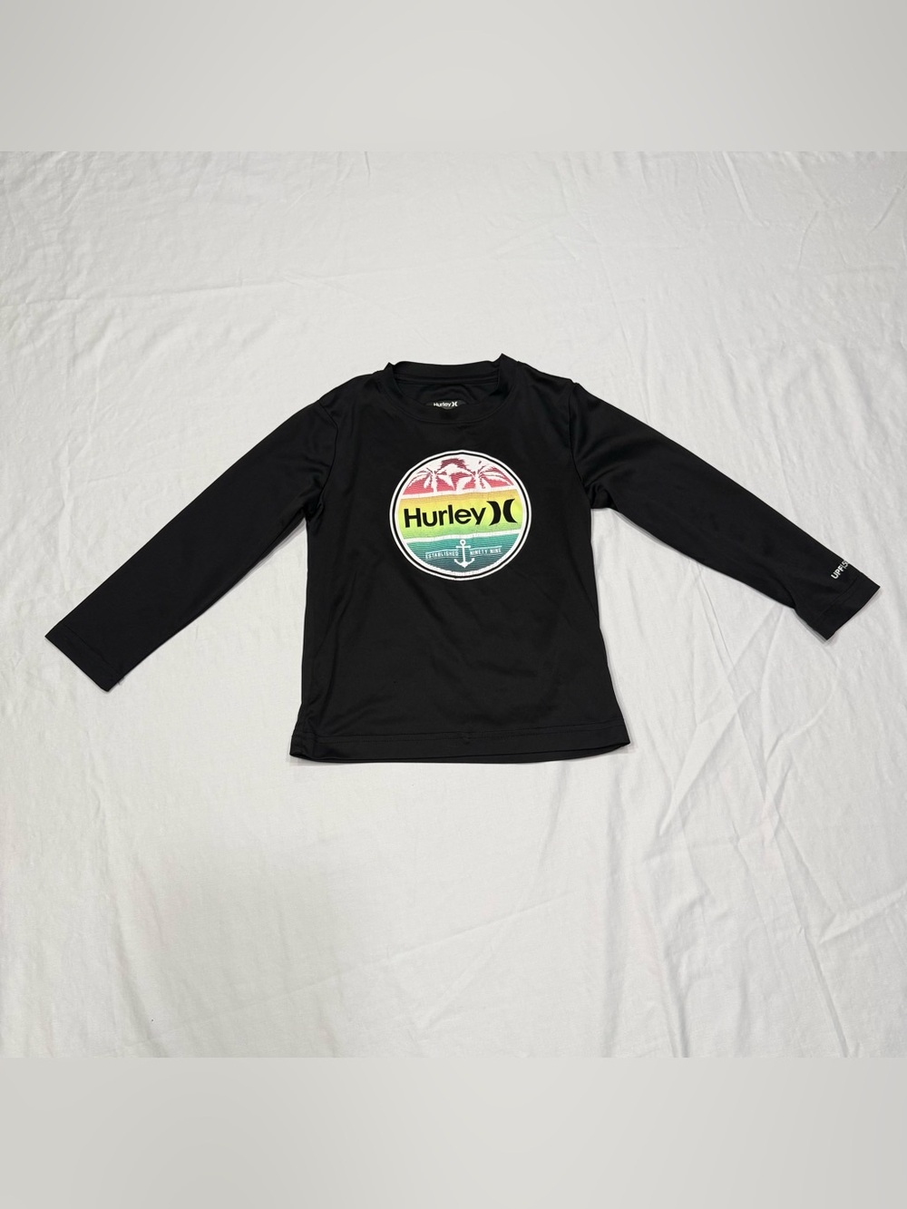 Hurley kids Black UPF 50+ Long Sleeve Swim Top size 4
